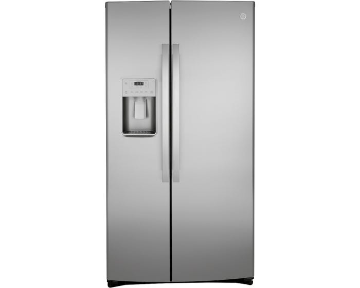 GE Appliances 25.1 cu. ft. Fingerprint Resistant Side-By-Side Refrigerator in Stainless Steel GSS25IYNFS