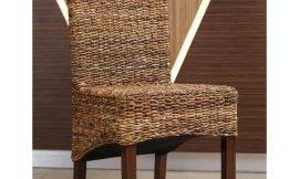 Brown Stained Woven Banana Leaf Dining Chair