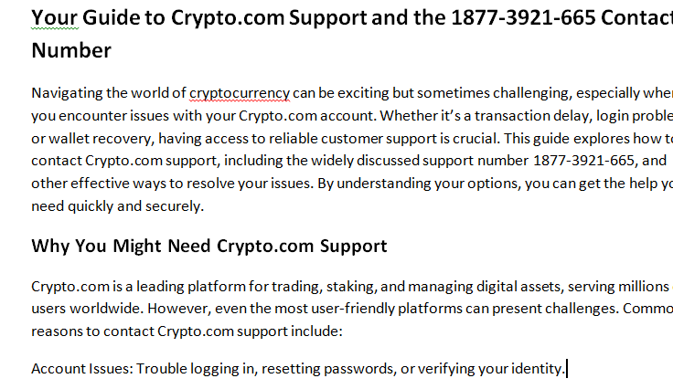 Read more about the article Crypto.com Customer Service – What to Know About the 18773921665 Number