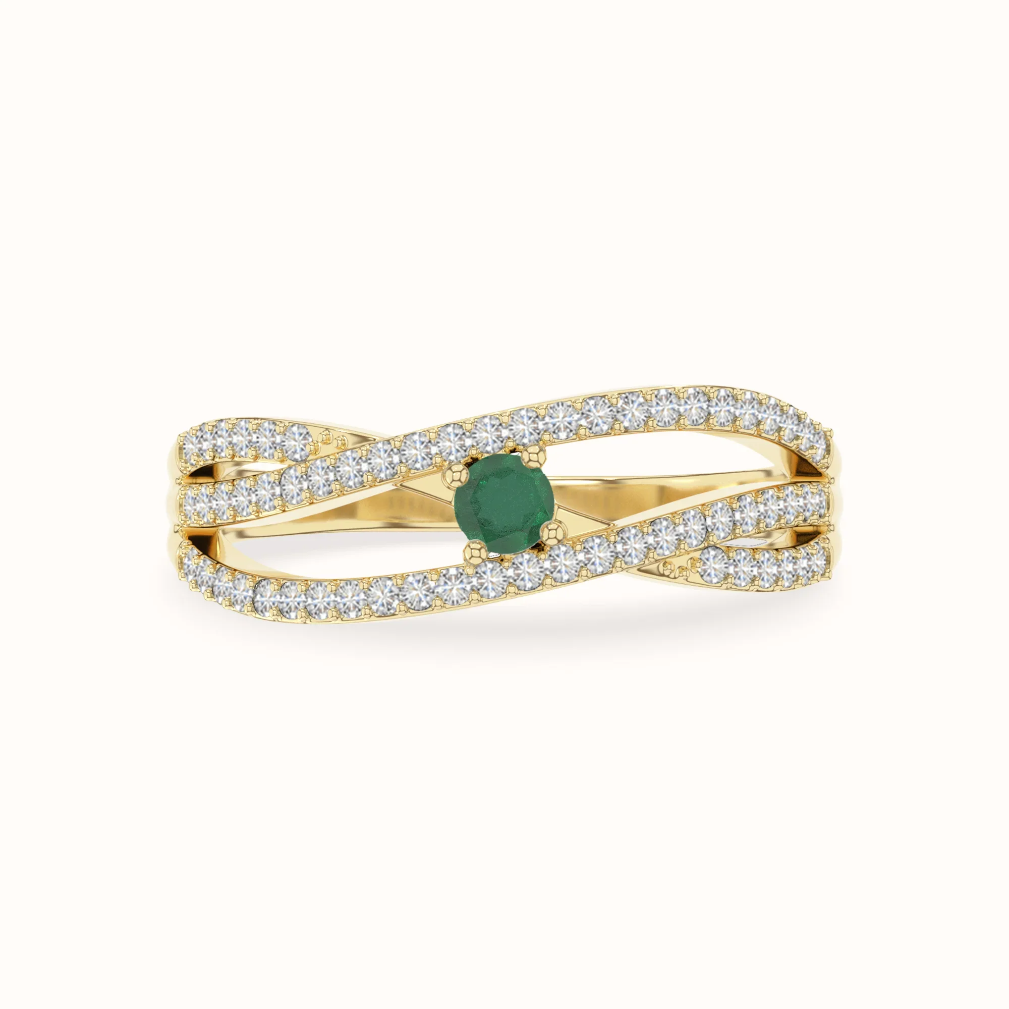 Natural Emerald Promise Rings for Women with Moissanite