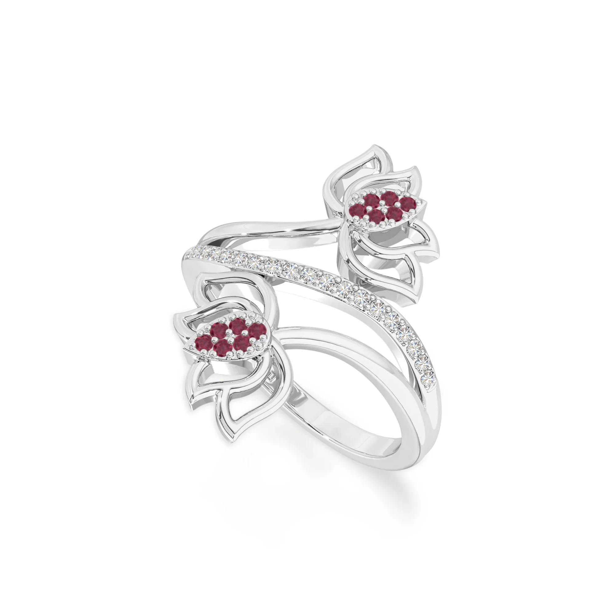 Natural Ruby Lotus Blossom Rings | Silver Jewelry for Women – Lustre and Light