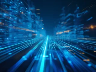 information-technology-roadmap-abstract-background-cover-page-blue-colors-311760344