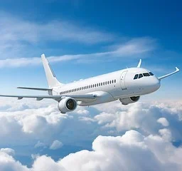 airplane-mid-flight-stockcake