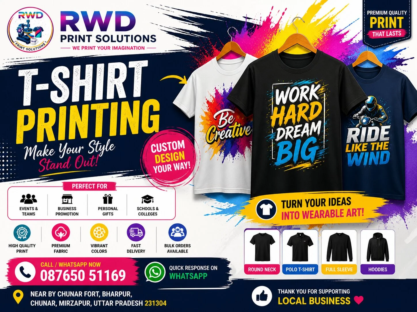 Best Printing T Shirt in Varanasi for Custom Designs