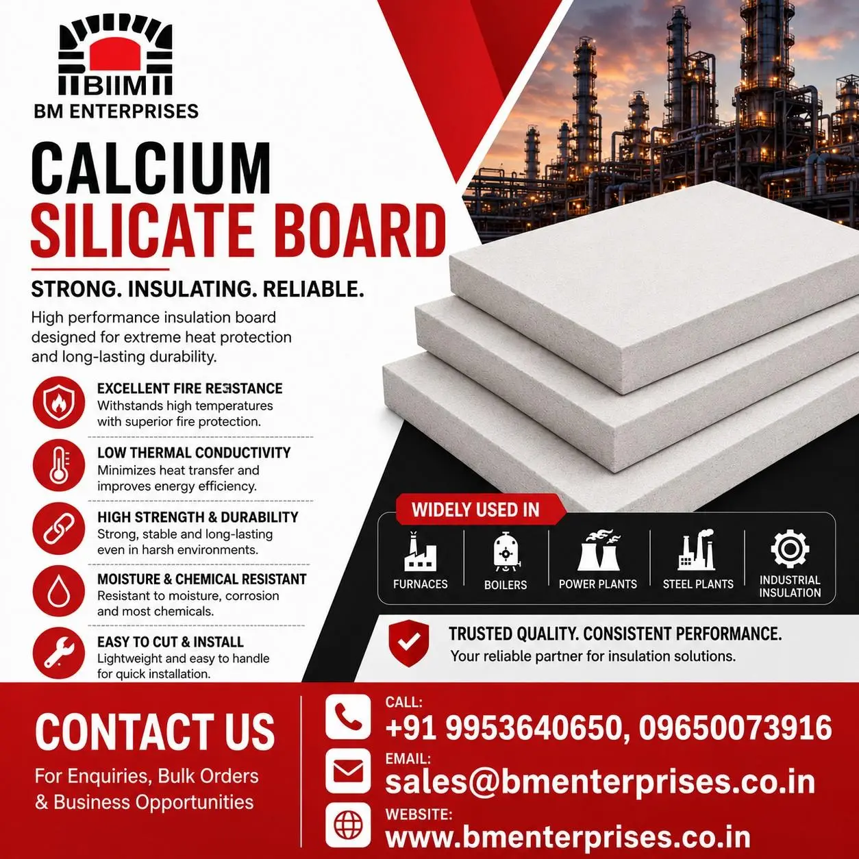 Best quality calcium silicate boards manufacturer in India