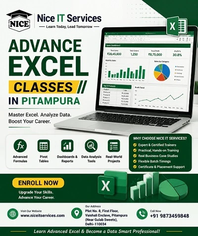 Best Advance Excel Classes in Pitampura for Students and Professionals