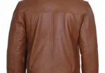 Mens Leather Shearling Brown Moto Jacket | Las Vegas Jacket