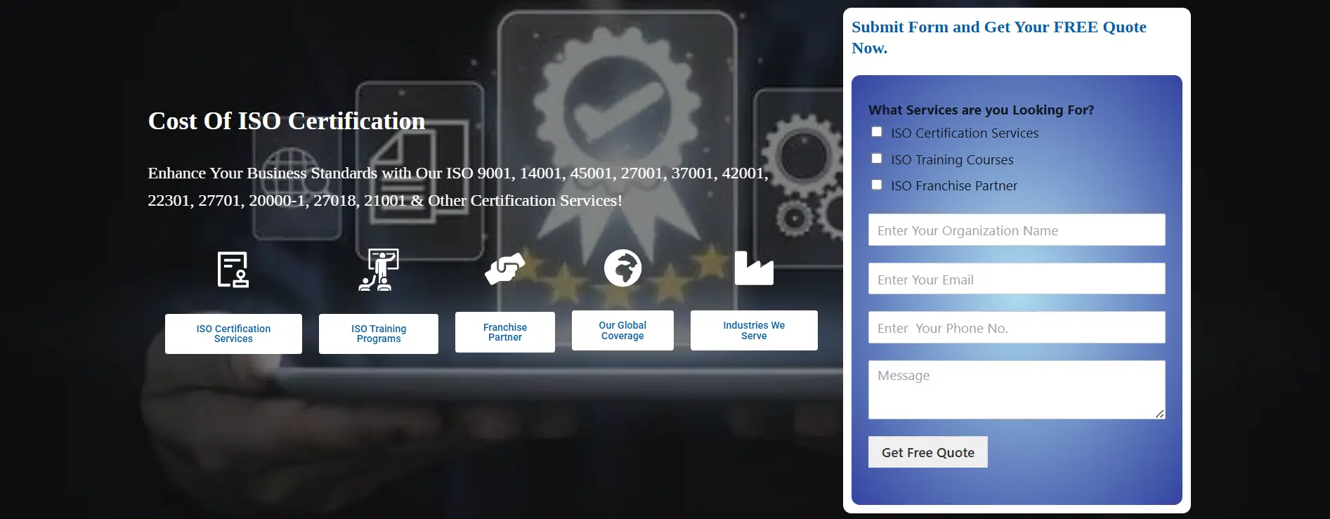 Cost of ISO Certification