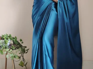 plain-satin-saree
