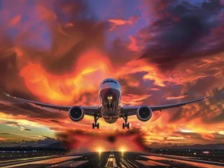 sunset-flight-departure-stockcake-2