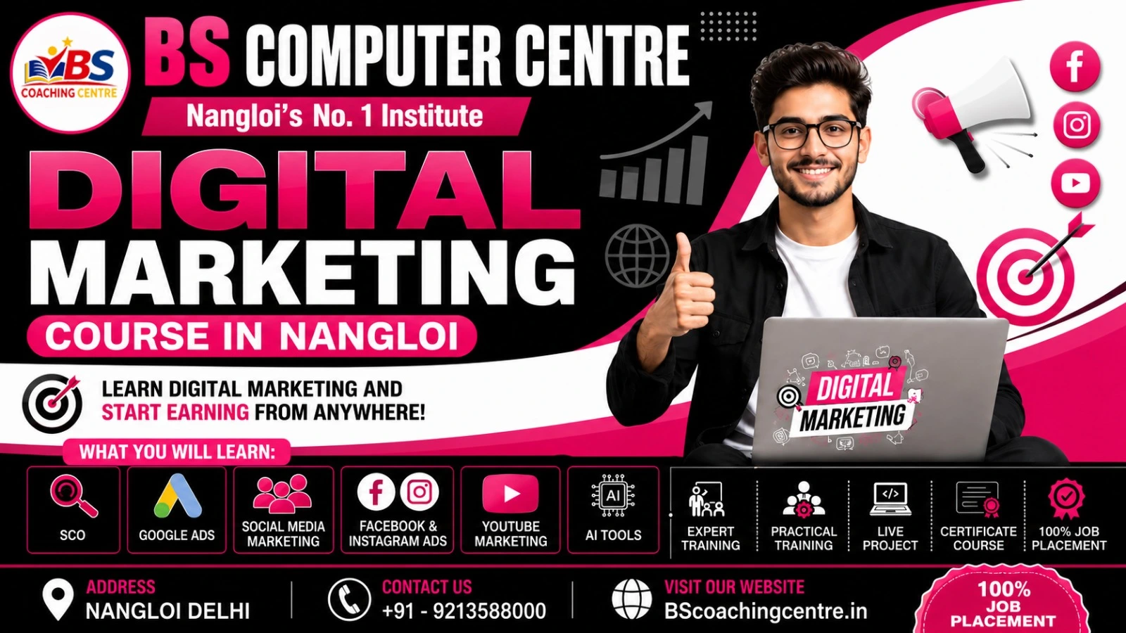 BS Coaching Centre | SSC, Banking, Railway & All Competitive Exam Coaching | Computer Courses & Digital Marketing Institute in Nangloi