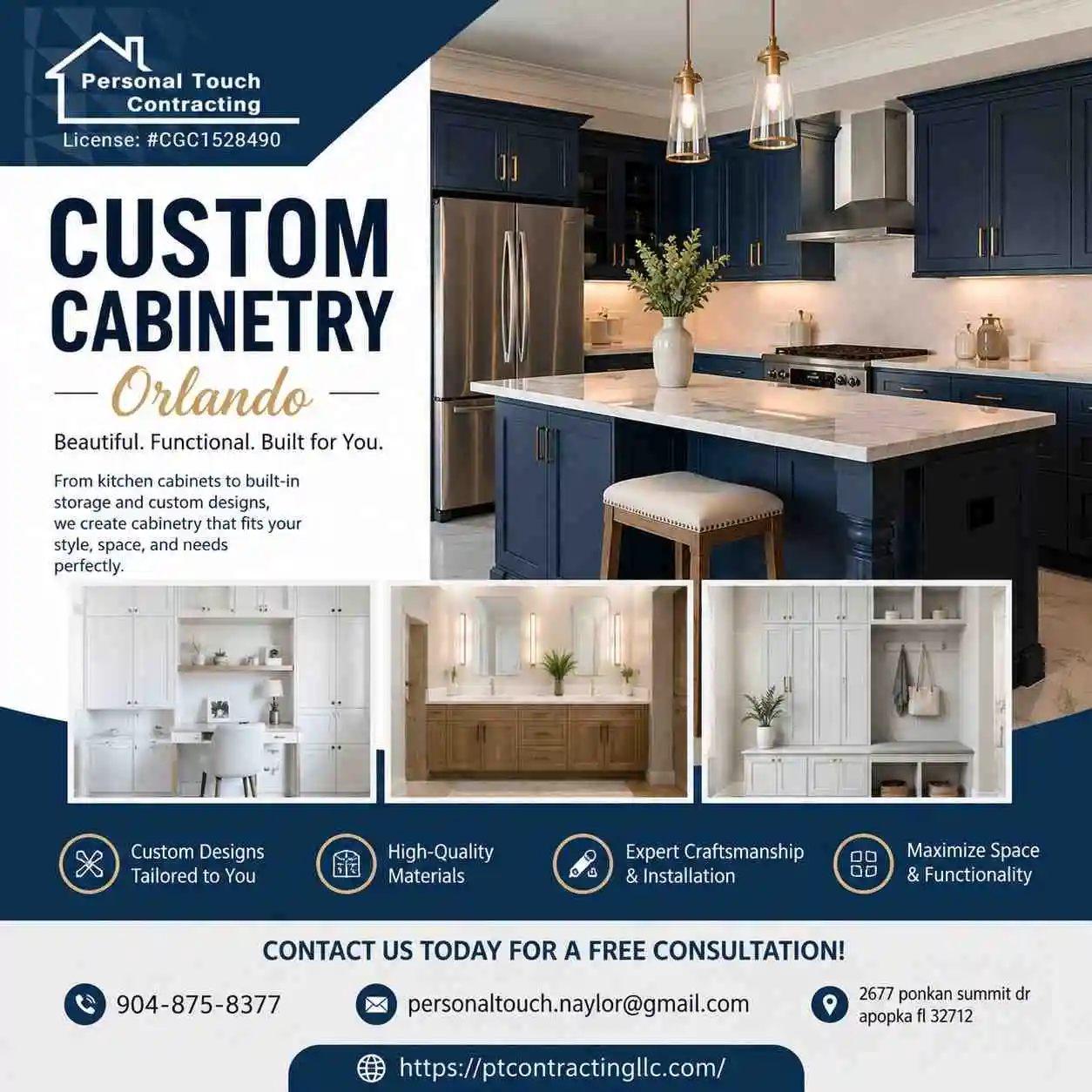 Orlando Custom Cabinetry – Beautiful Storage, Built to Last