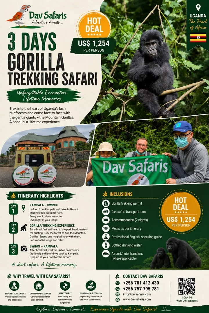3 DAY GORILLA TREKKING SAFARI