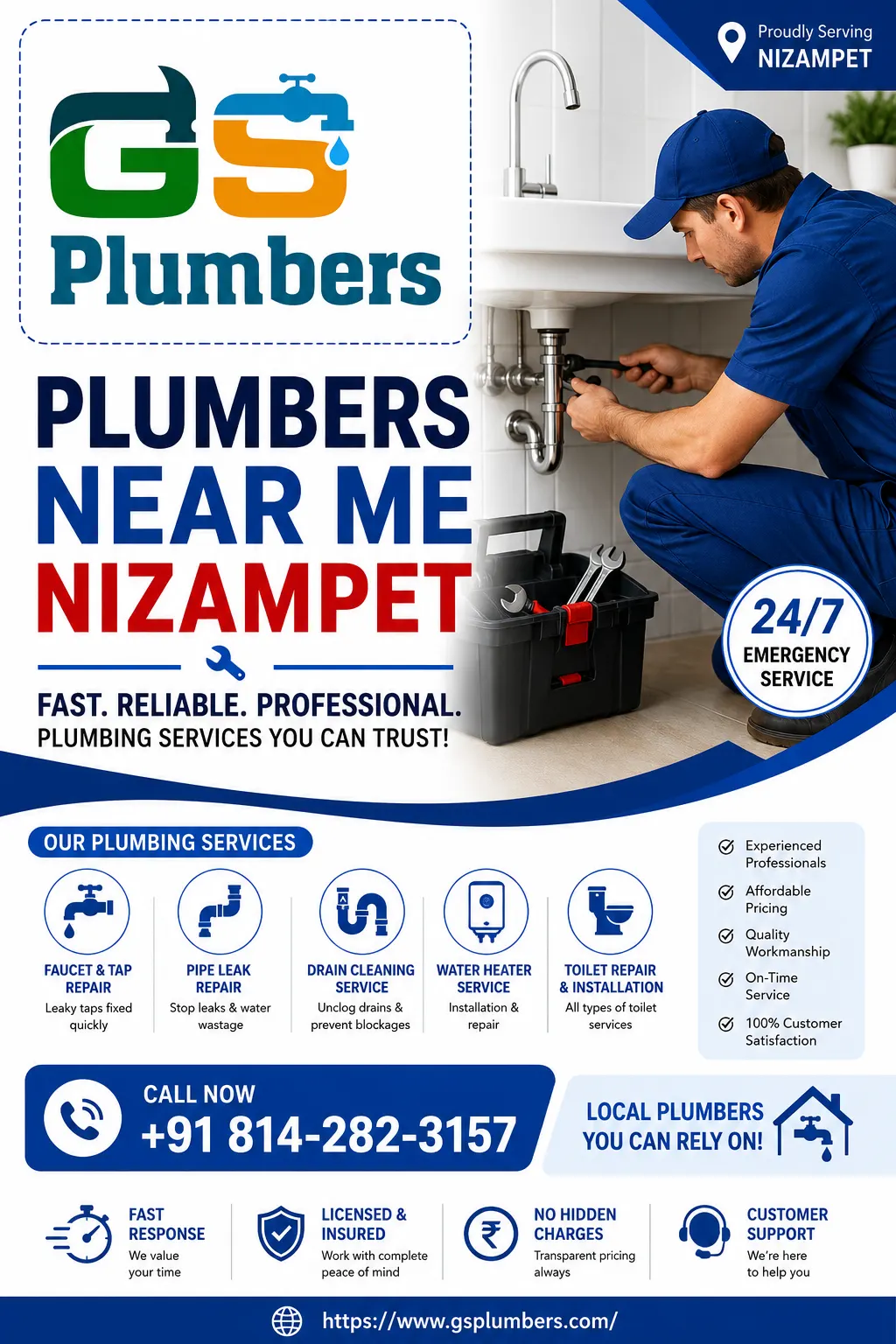 Plumbers Near Me Nizampet – GS Plumbers