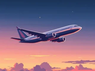 sunset-airplane-journey-stockcake-1