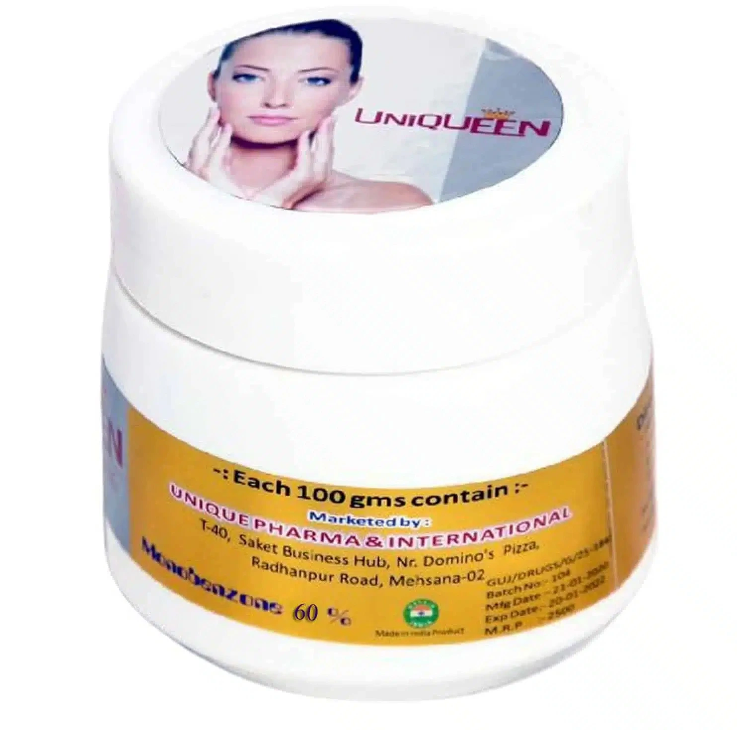 Uniqueen Monobenzone Cream 60% 100 Gram in Dubai UAE | Vitiligo Depigmentation Cream