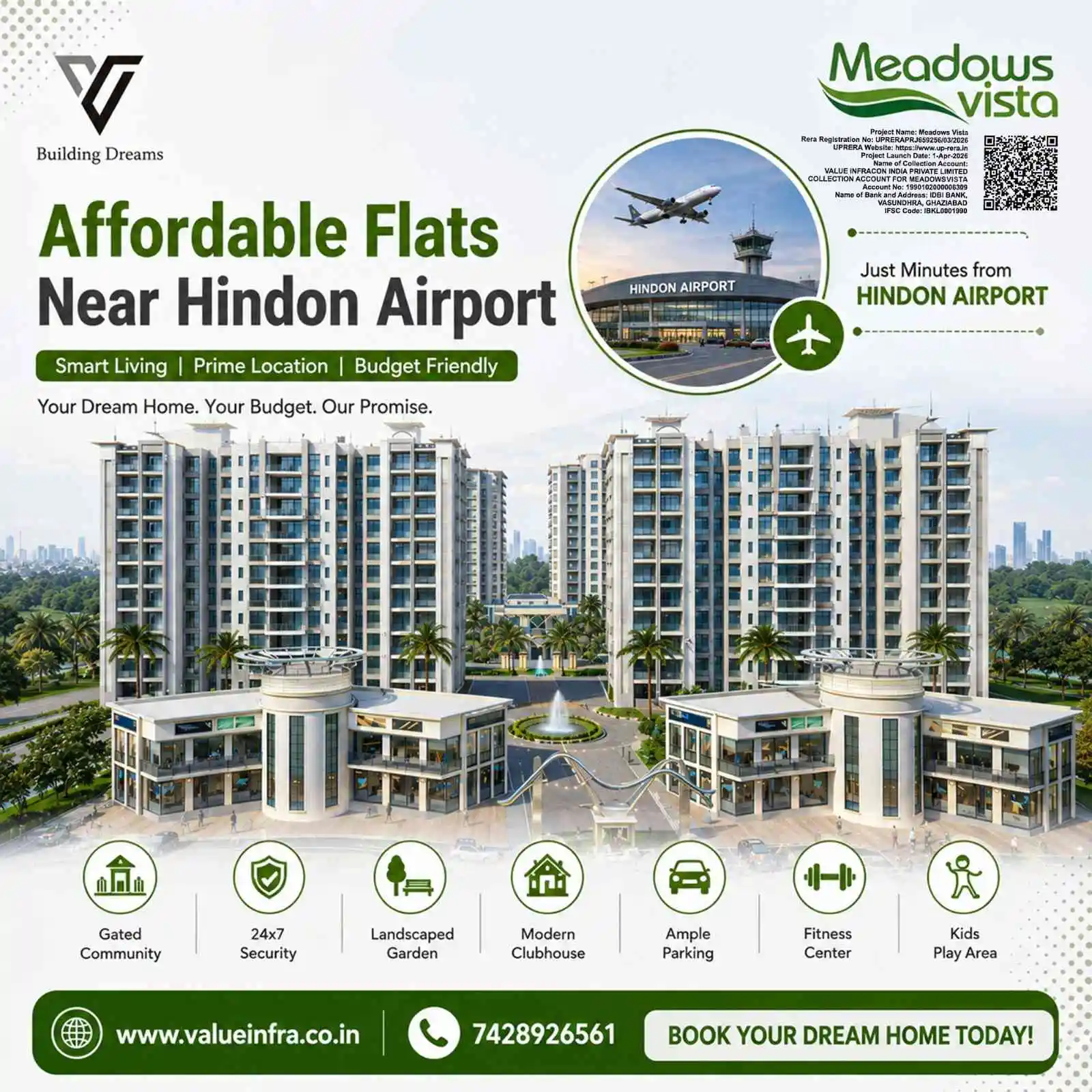 Affordable Flats Near Hindon Airport for Modern Living