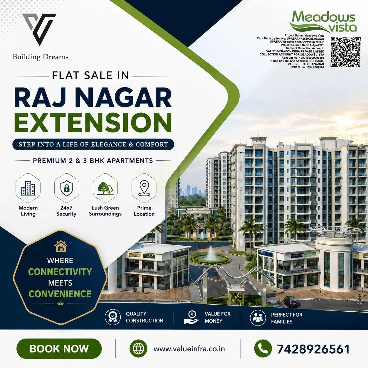 Premium 2 & 3 BHK Apartments: Luxury Flat Sale in Raj Nagar Extension