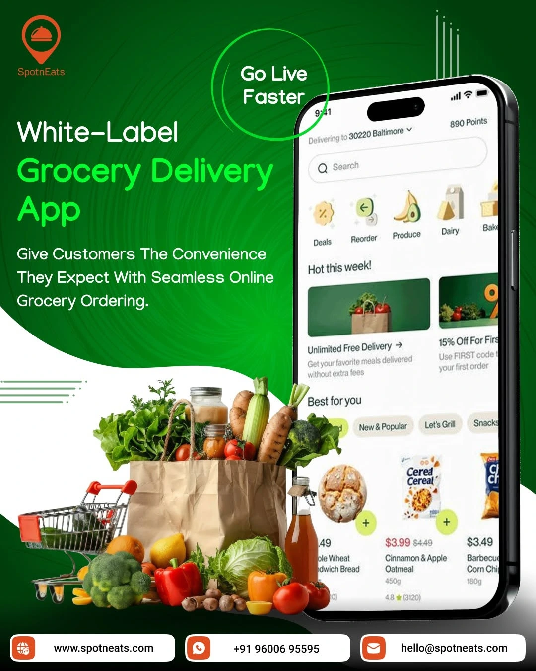 Build a Scalable Grocery Delivery Business with SpotnEats Software